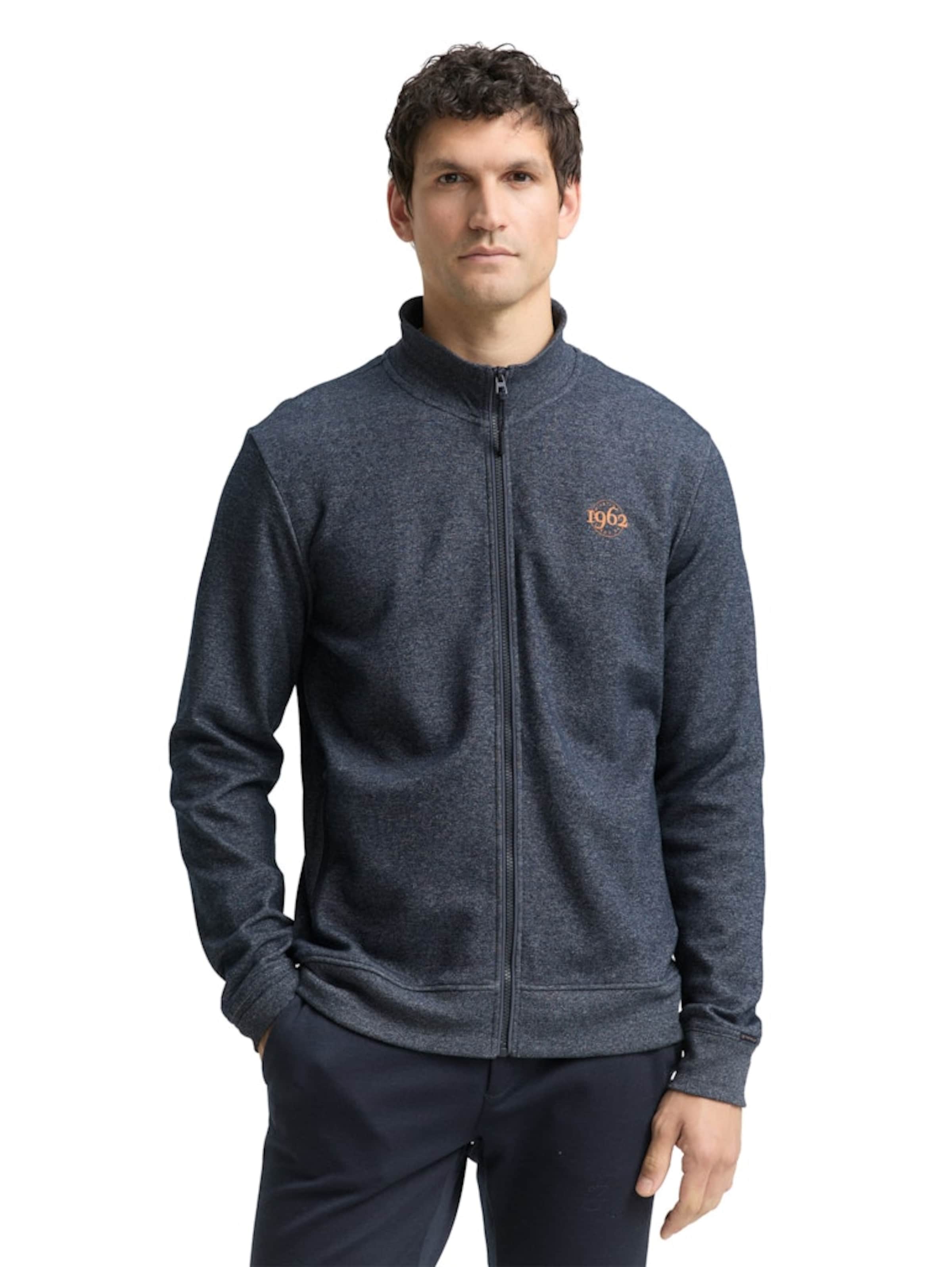 TOM TAILOR Zip-Up Hoodie in Blue: front