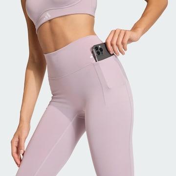 ADIDAS PERFORMANCE Skinny Workout Pants 'Optime' in Purple