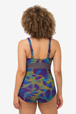 Ulla Popken Bralette Swimsuit in Blue