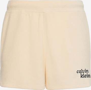 Calvin Klein Jeans Regular Broek 'Towel Terry Dolphin' in Beige: voorkant