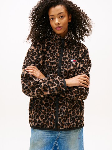 Veste en polaire Tommy Jeans en marron : devant