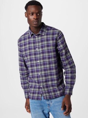 WEEKDAY Regular fit Button Up Shirt 'Wise' in Purple: front