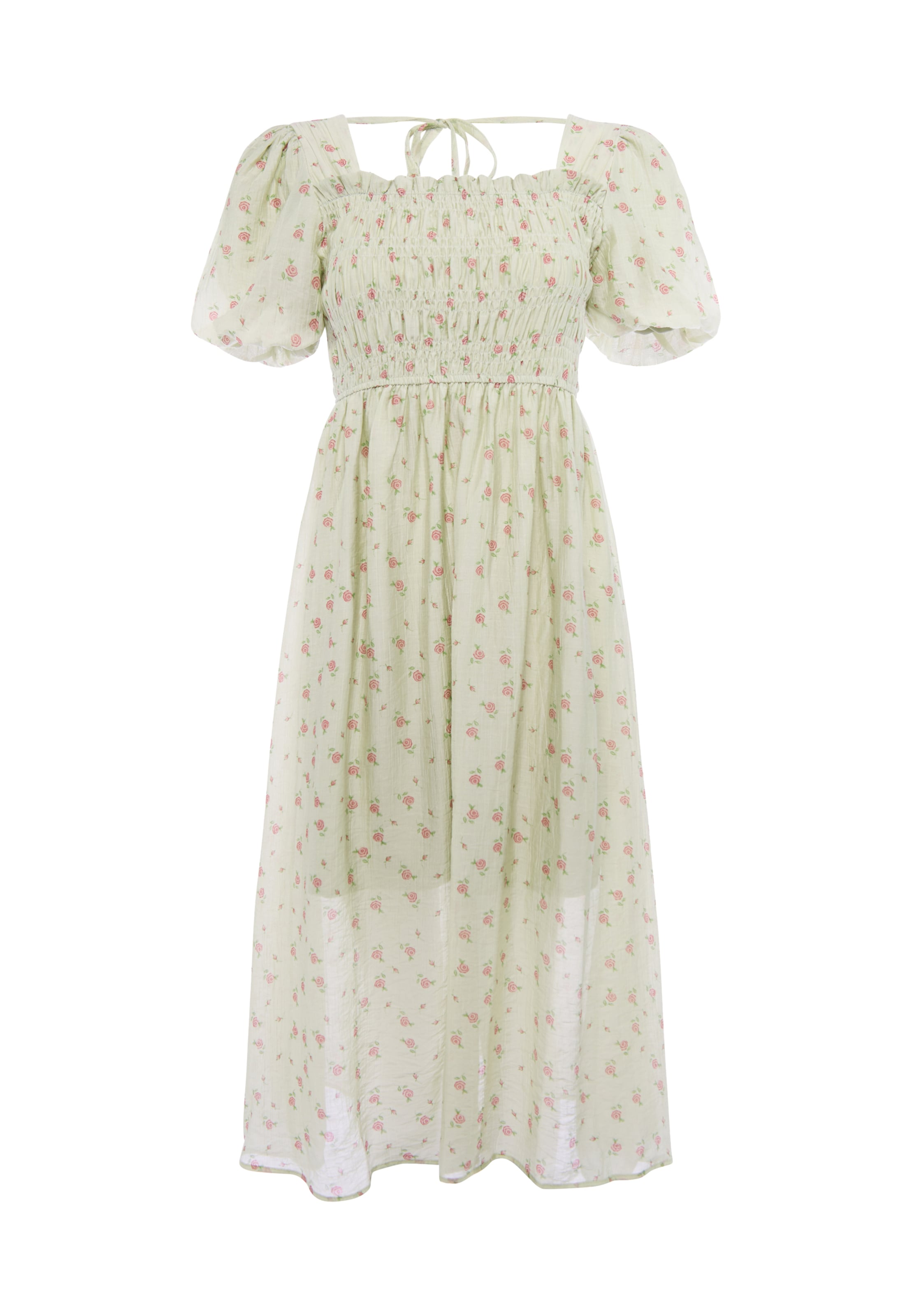 Usha - Vestido em verde: frente