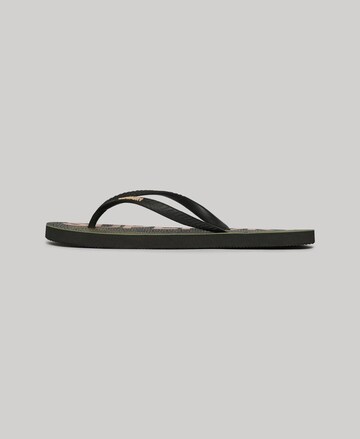 Superdry T-Bar Sandals in Black