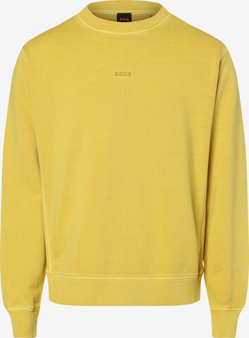 BOSS Sweatshirt 'Wefade' in Yellow: front