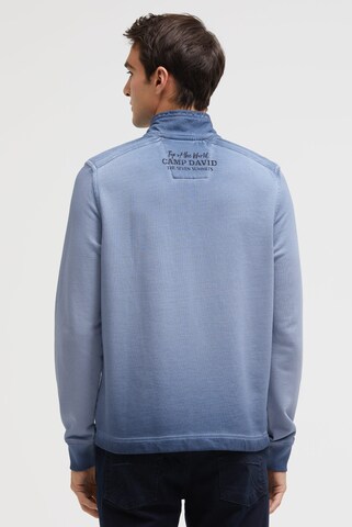 CAMP DAVID Troyer-Sweatshirt mit Strick-Details und Artworks in Blau
