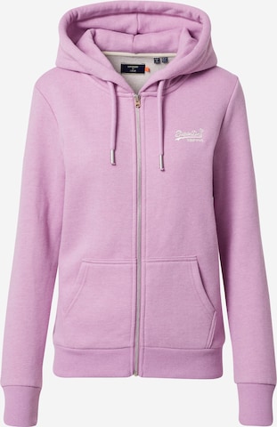 Veste de survêtement 'OL CLASSIC ' Superdry en violet : devant