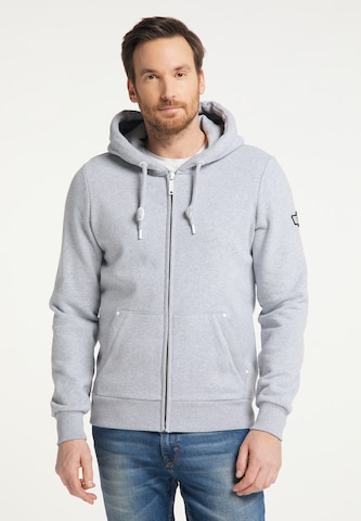 DreiMaster Maritim Zip-Up Hoodie in Grey: front