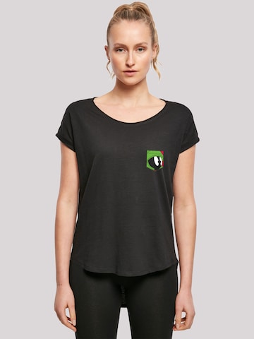 F4NT4STIC Shirt 'Looney Tunes Marvin The Martian Face' in Zwart: voorkant