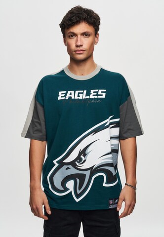 Recovered Shirt 'NFL Eagles Philadelphia Cut and Sew Midnight' in Blue: front