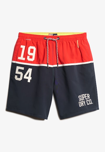 Superdry Shorts de bain en marine / rouge / blanc, Vue avec produit