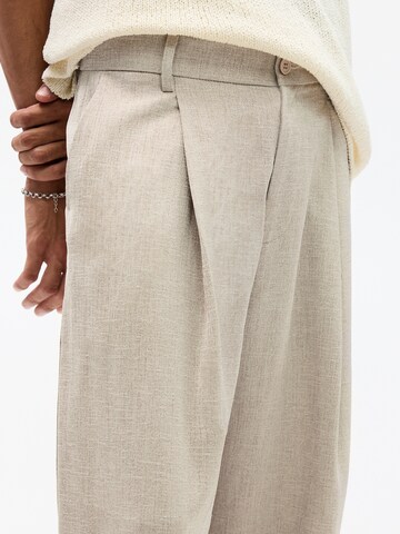 Pull&Bear Wide Leg Hose in Beige