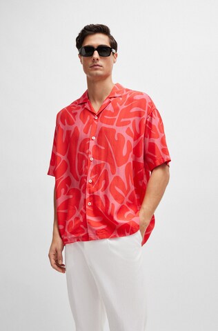 BOSS Comfort Fit Hemd  'S-Drew-SH-242' in Rot: Vorderseite