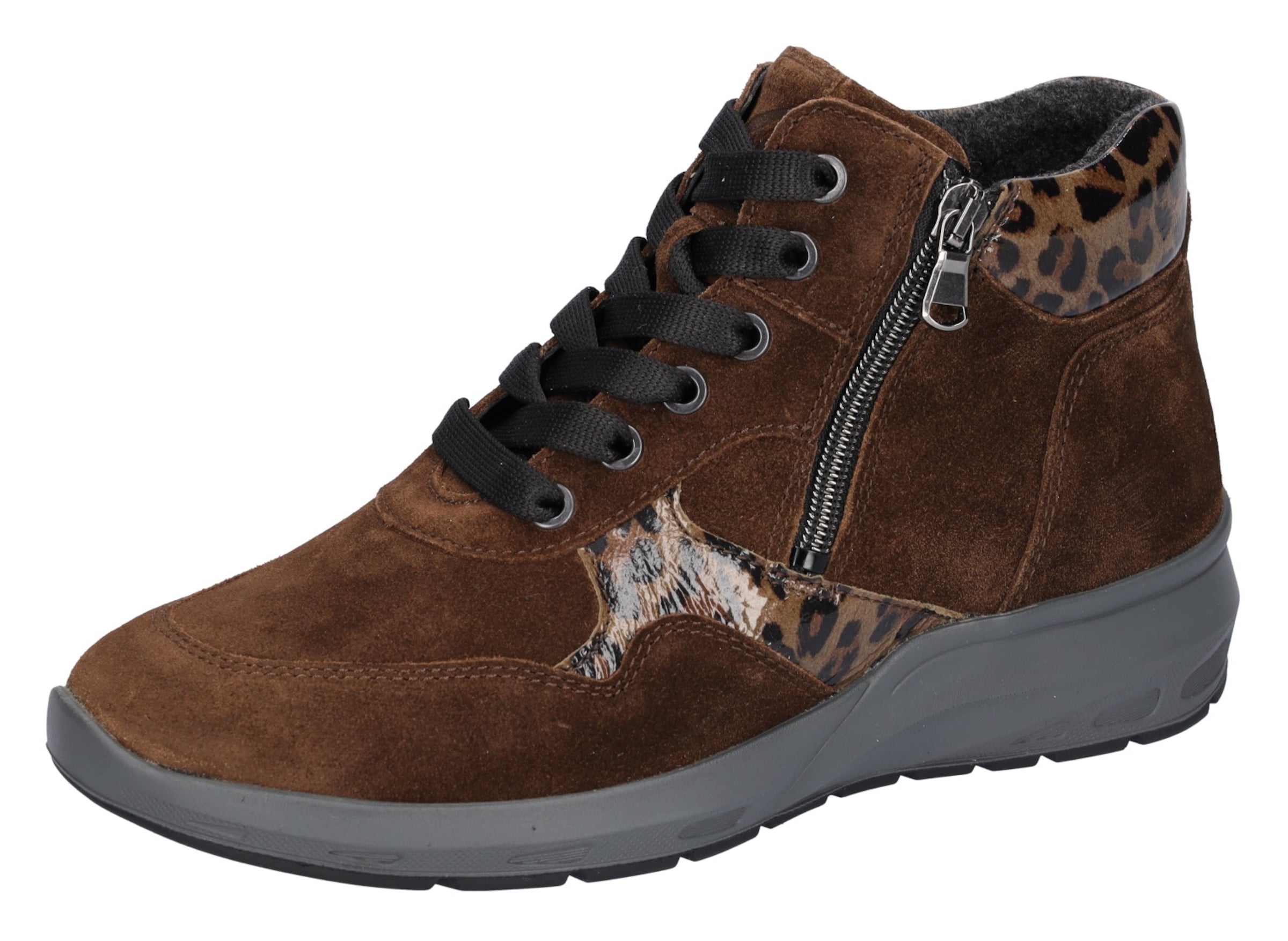 WALDLÄUFER Lace-Up Ankle Boots in Brown: front
