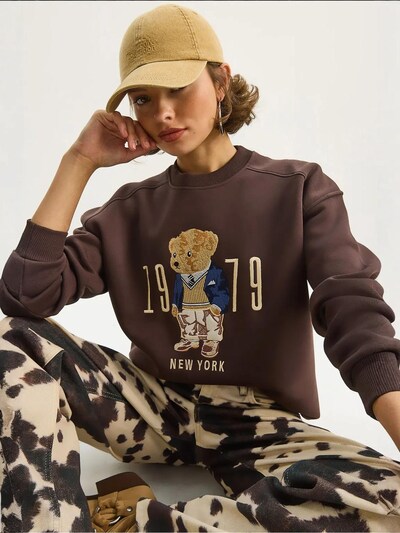 Bianco Lucci Sweater majica veličine L u bež / mornarsko plava / smeđa / moka smeđa, Pregled proizvoda