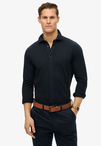 Superdry Regular fit Overhemd in Blauw: voorkant