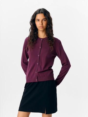 OBJECT Gebreid vest 'OBJThess' in Lila: voorkant
