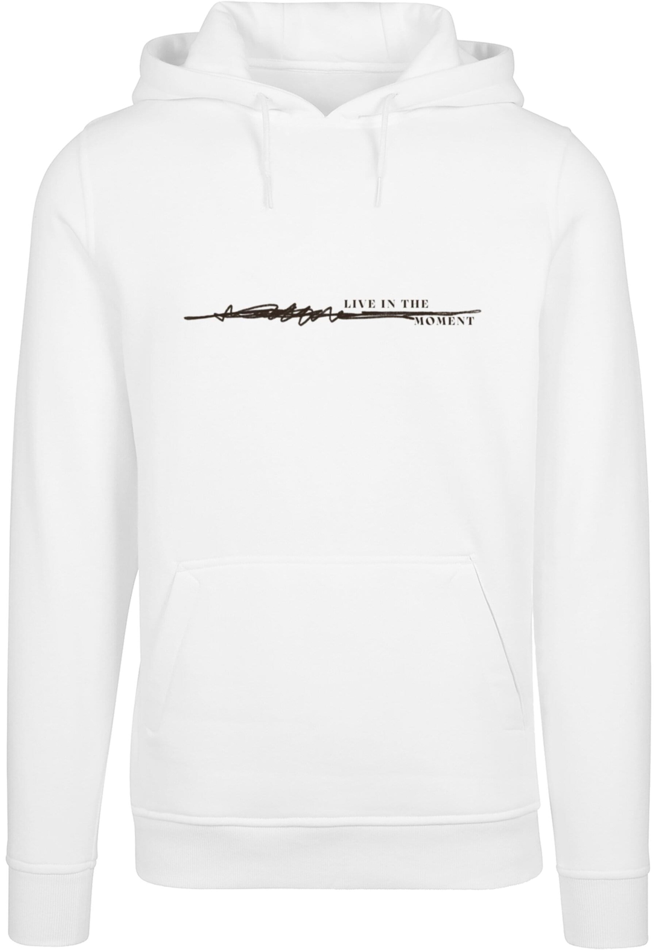 Sweat-shirt 'Live In The Moment' Mister Tee en blanc : devant