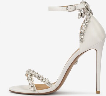 Kazar Strap Sandals in White: front