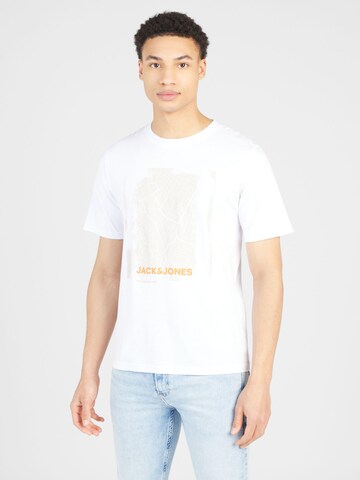 JACK & JONES Bluser & t-shirts 'CITY MAP' i hvid: forside