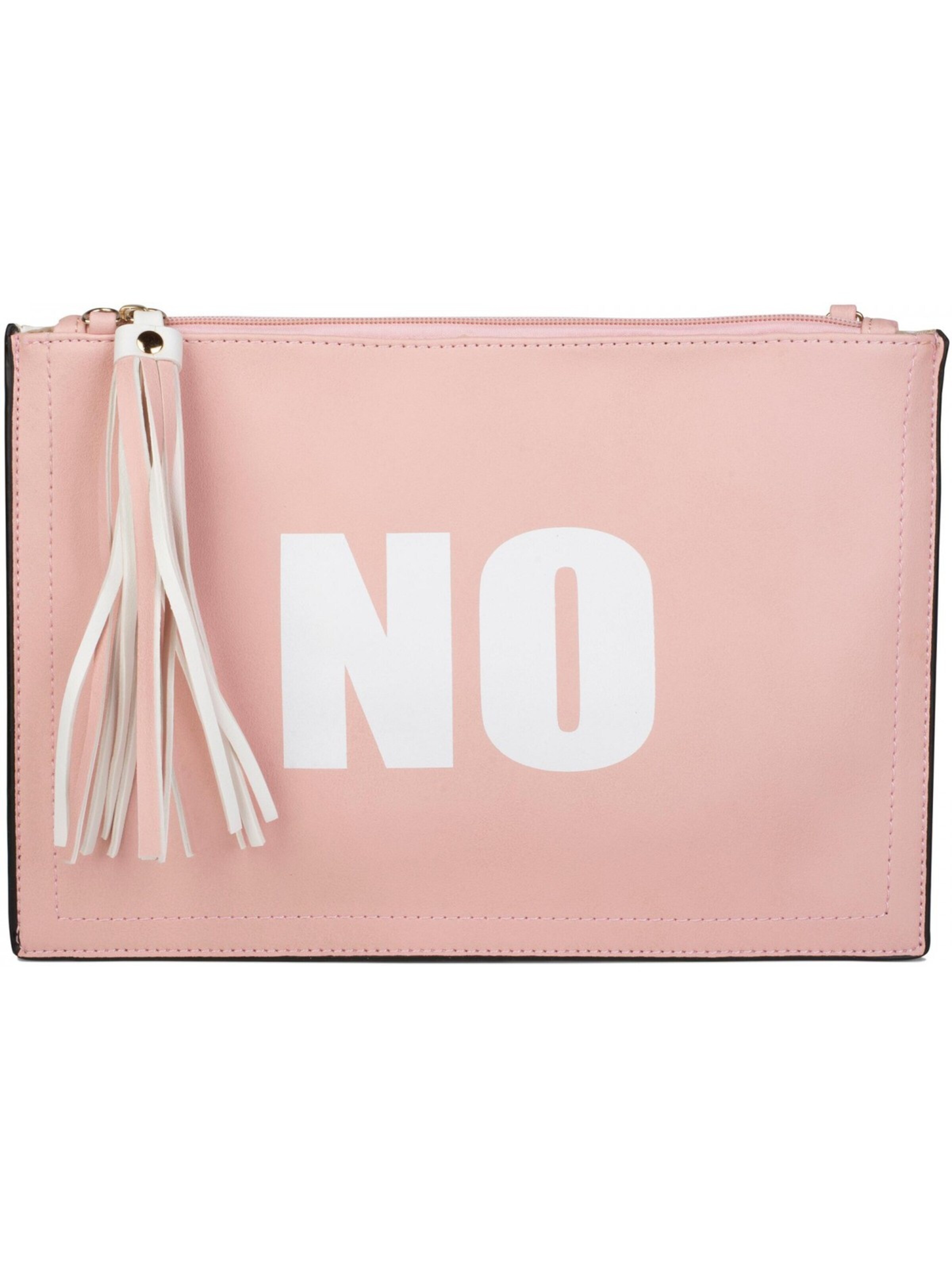 styleBREAKER Clutch 'Clutch mit YES und NO Print'‌‌‌‌‌‌‌ in Pink