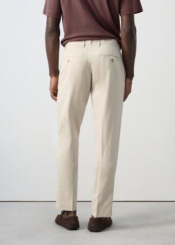 MANGO MAN Slim fit Pleated Pants 'Soren' in Beige