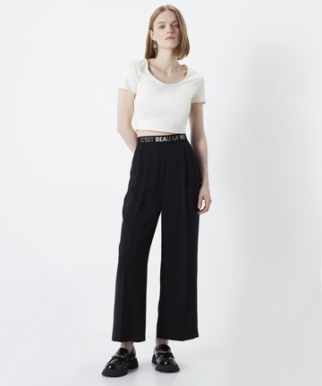 Ipekyol Wide leg Pleat-Front Pants in Black