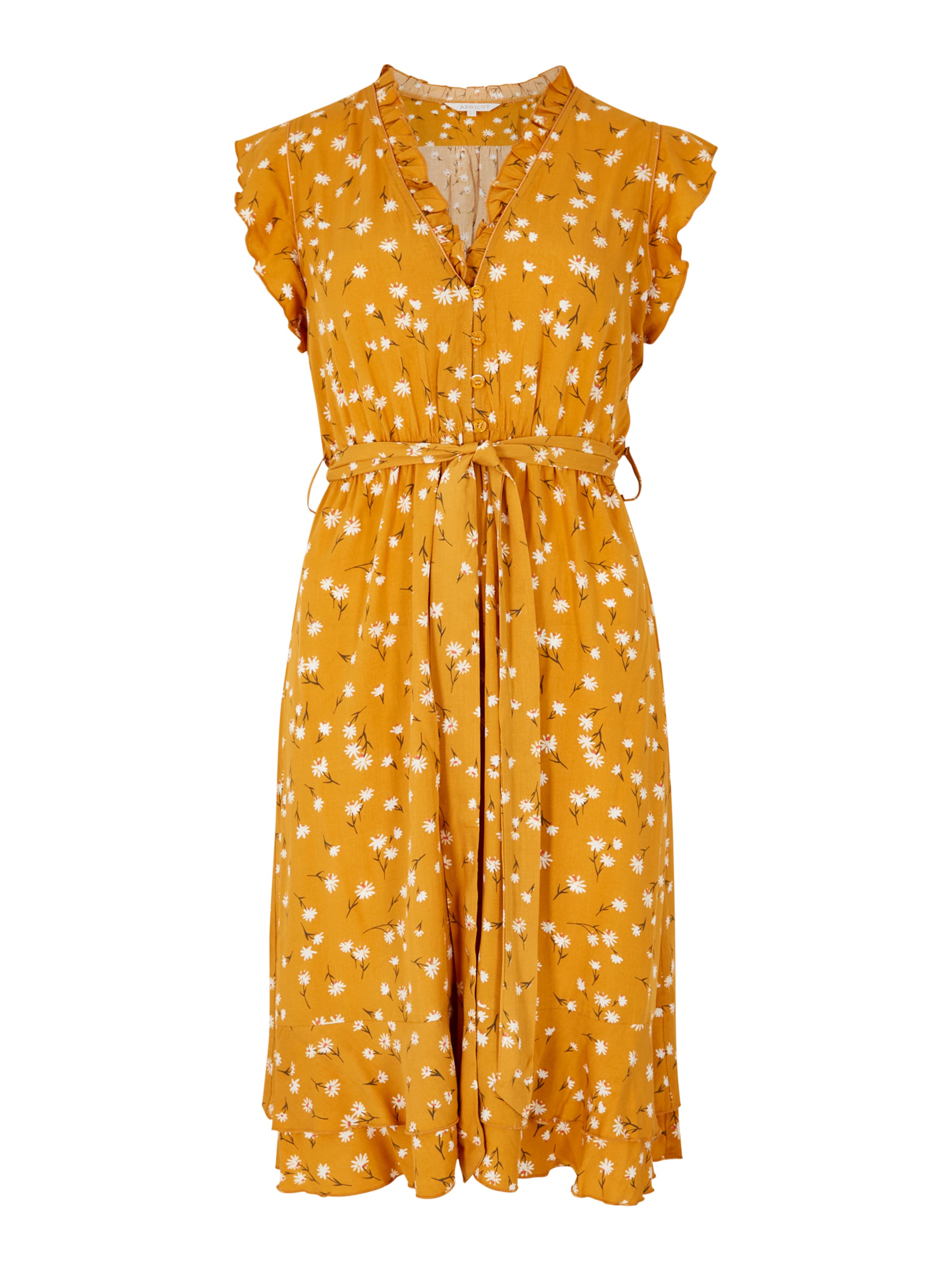 Apricot Kleid in Gelb: Vorderseite