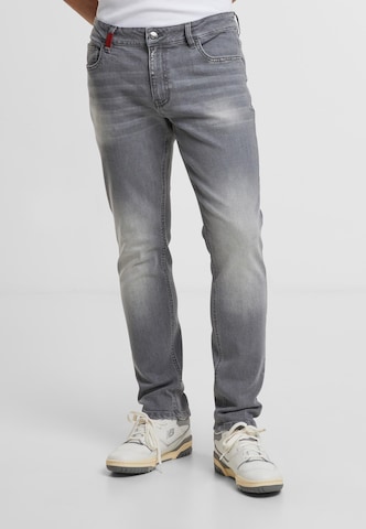 2Y Premium Slimfit Jeans in Grijs: voorkant