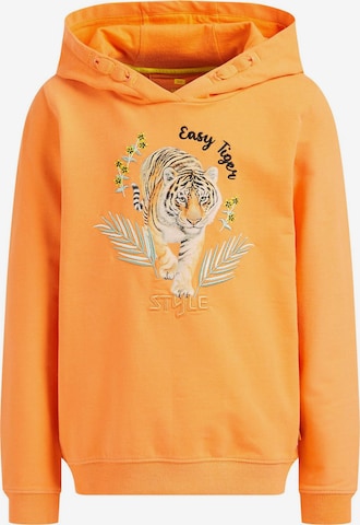WE Fashion Zip-Up Hoodie in Orange: front