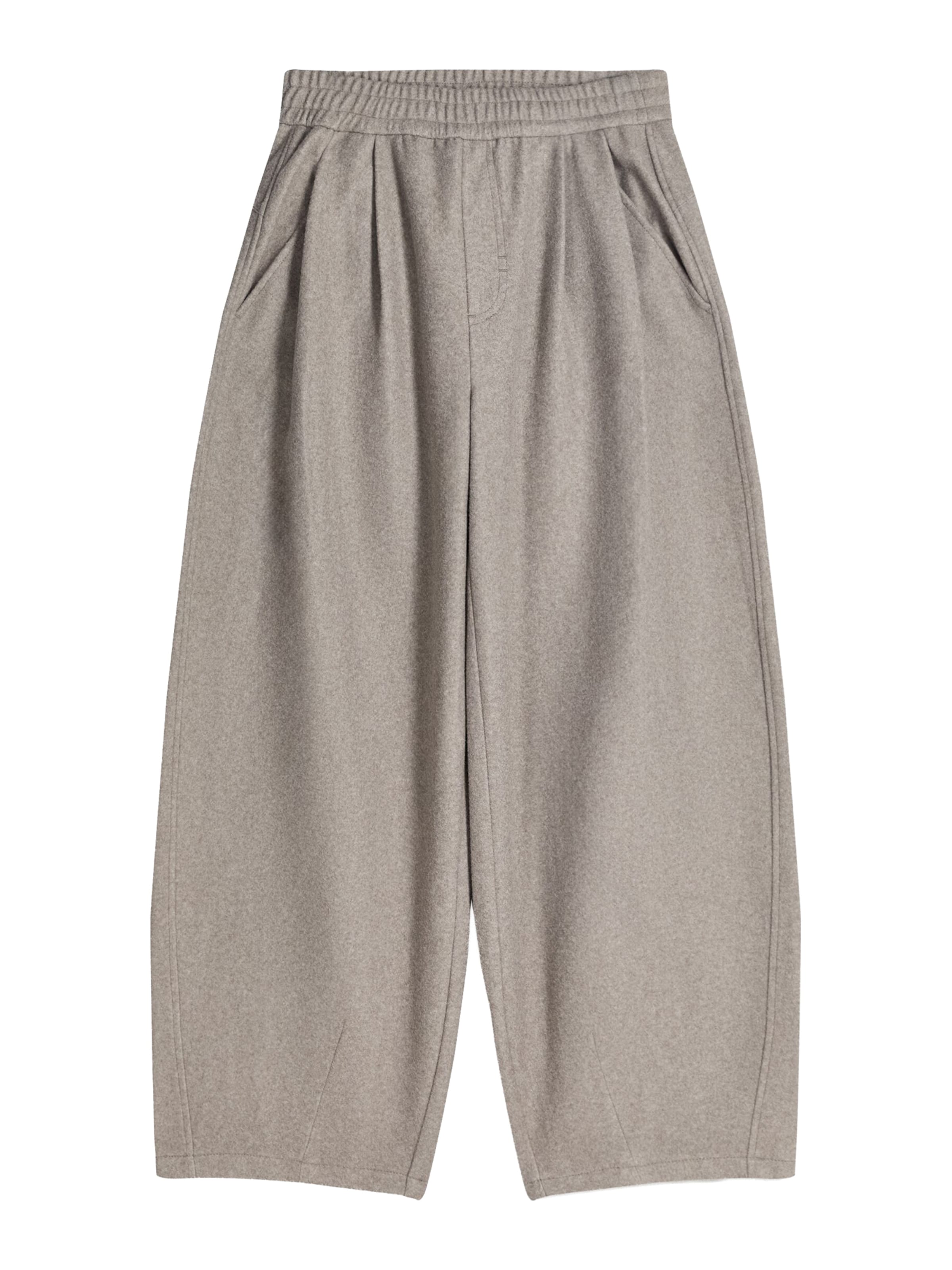 Bershka Широки крачоли Панталон с набор в бежово: отпред