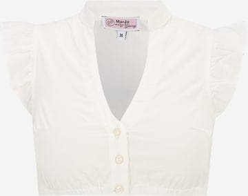 MARJO - Blusa tradicional 'Kienberg' en blanco: frente