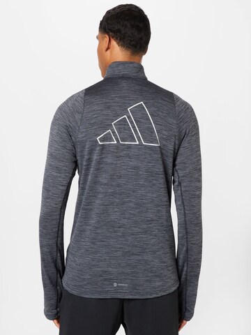 ADIDAS SPORTSWEAR Sportsweatshirt 'Run Icons 3-Bar Warm ' in Zwart