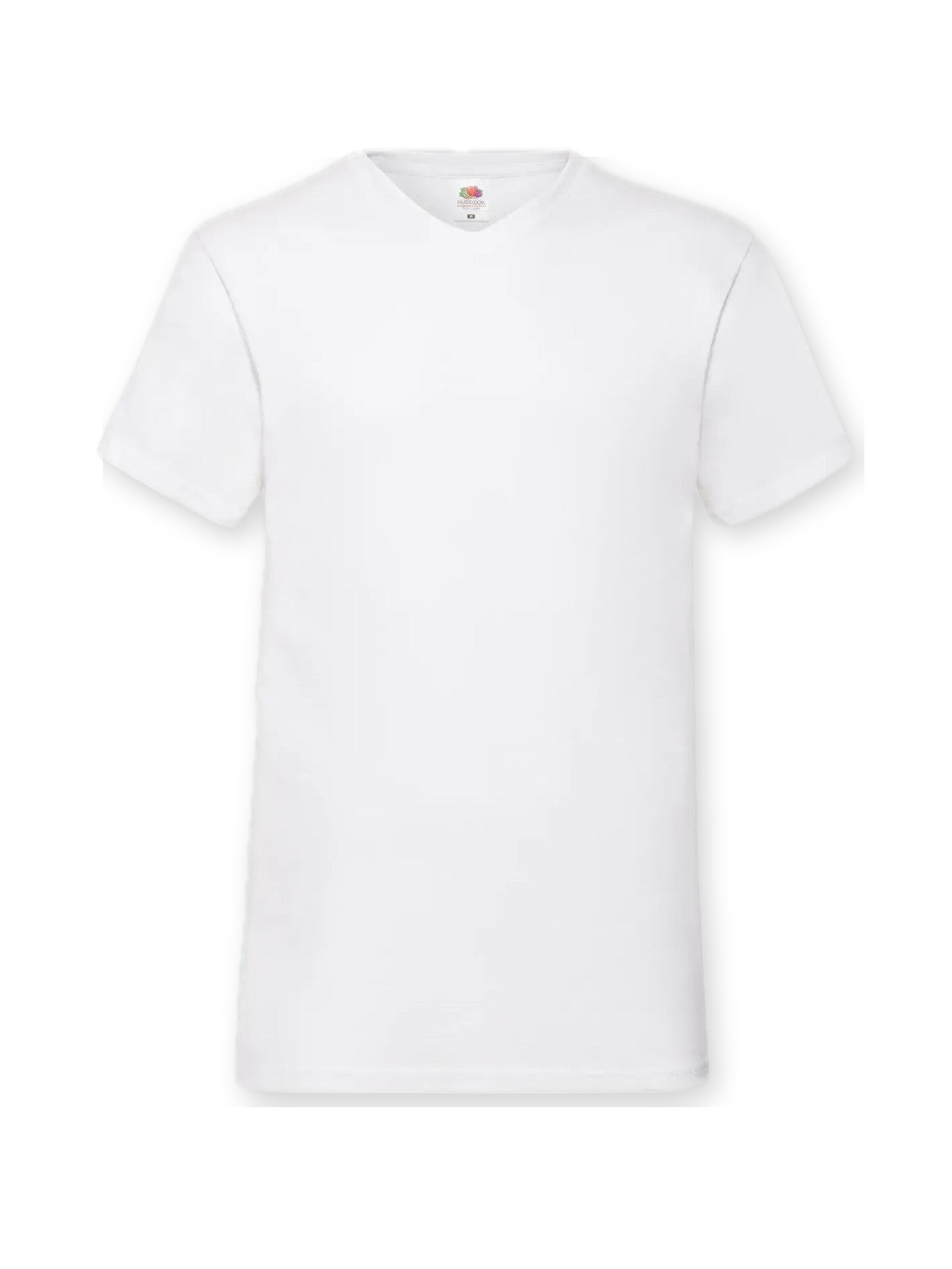 FRUIT OF THE LOOM Shirt 'V-Neck T-shirt' in Wit: voorkant