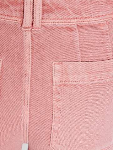 Bershka Široke hlačnice Hlače | roza barva