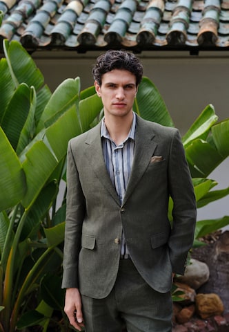 Next Slim fit Business-colbert 'Signature' in Groen: voorkant