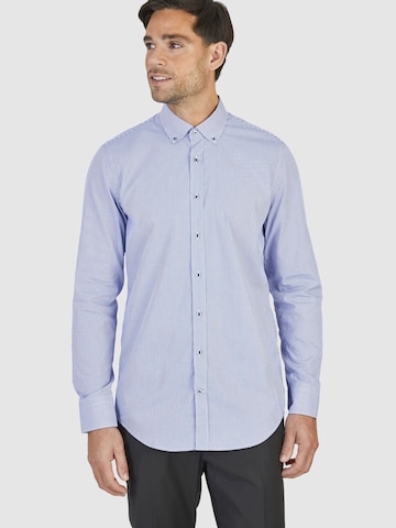 Coupe regular Chemise business HECHTER PARIS en bleu : devant