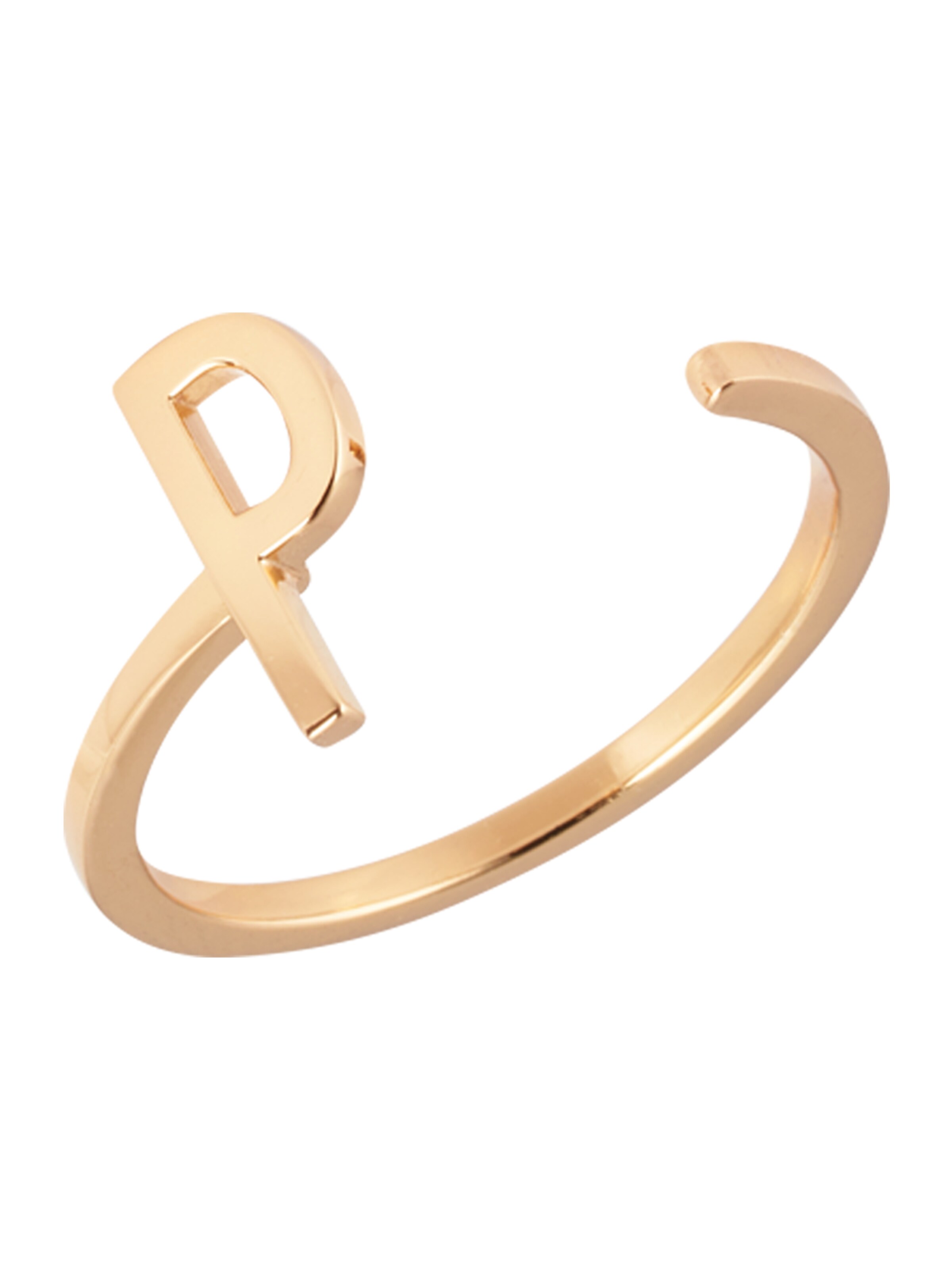 Design Letters Ring in Gold: front