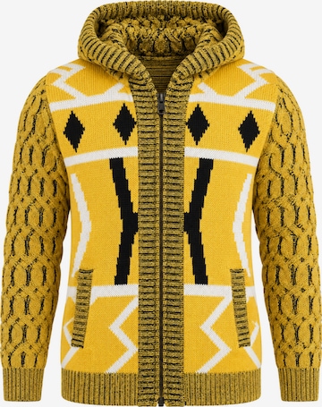 CIPO & BAXX Strickjacke mit Kapuze in Gelb: Vorderseite