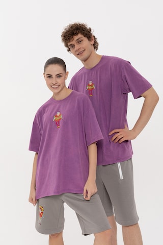 T-Shirt ET Nos en violet : devant