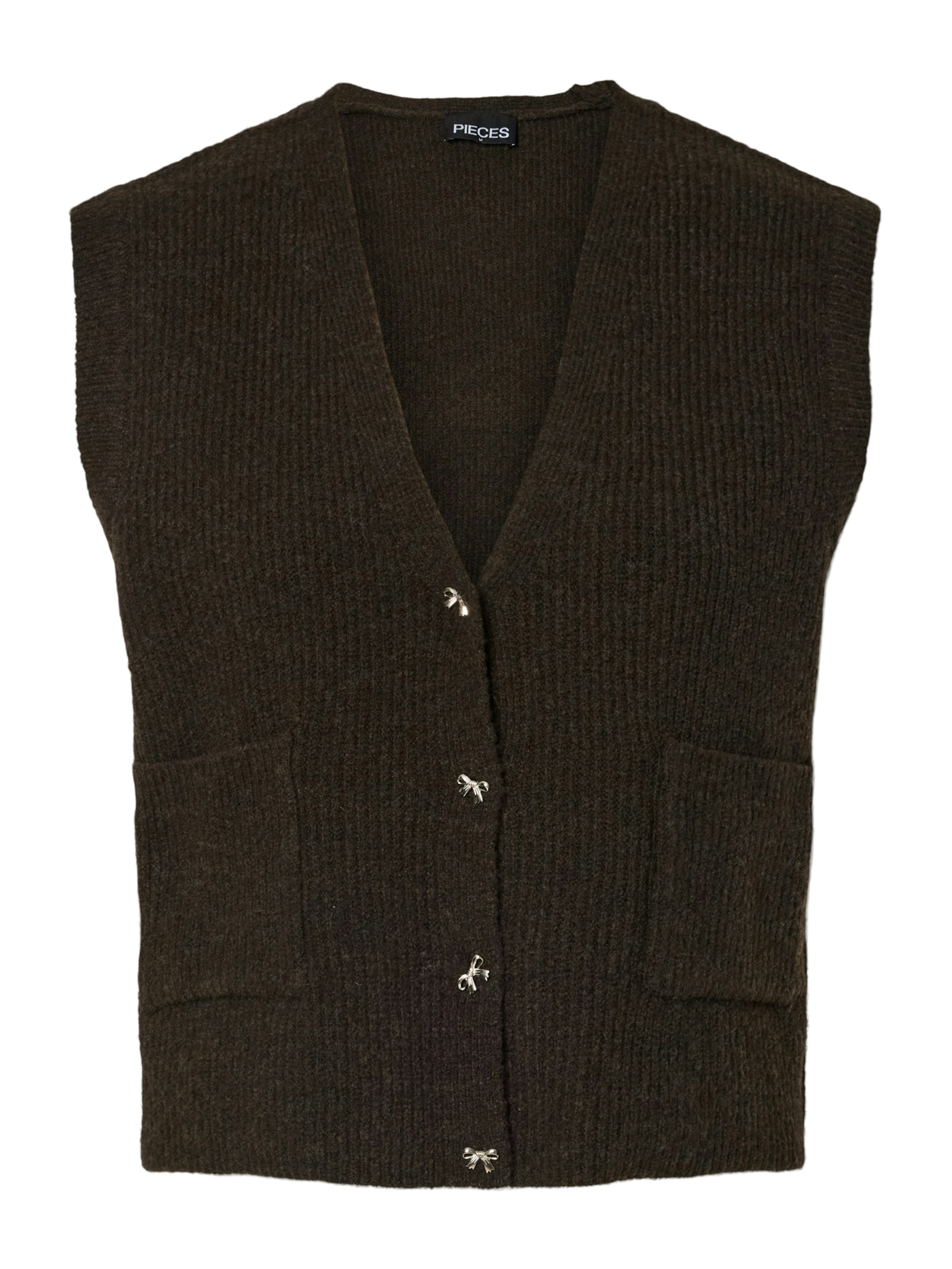 PIECES Kootud vest 'PCSILLY' tumepruun, Tootevaade