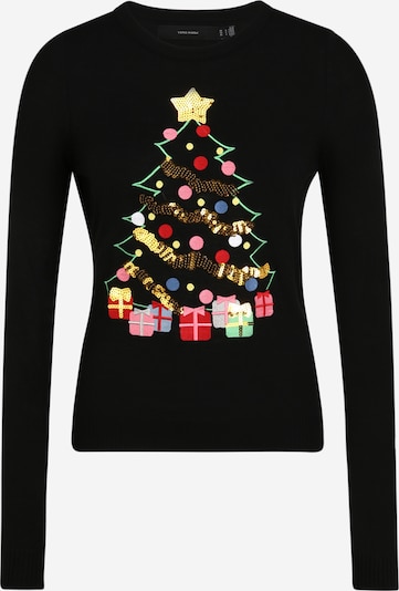 VERO MODA Pulover 'CHRISTMAS TREE' u zlatna / miks boja / svijetloroza / crvena / crna, Pregled proizvoda