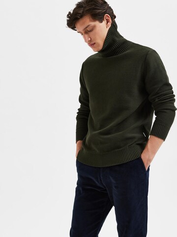 SELECTED HOMME Sweater 'AXEL' in Green