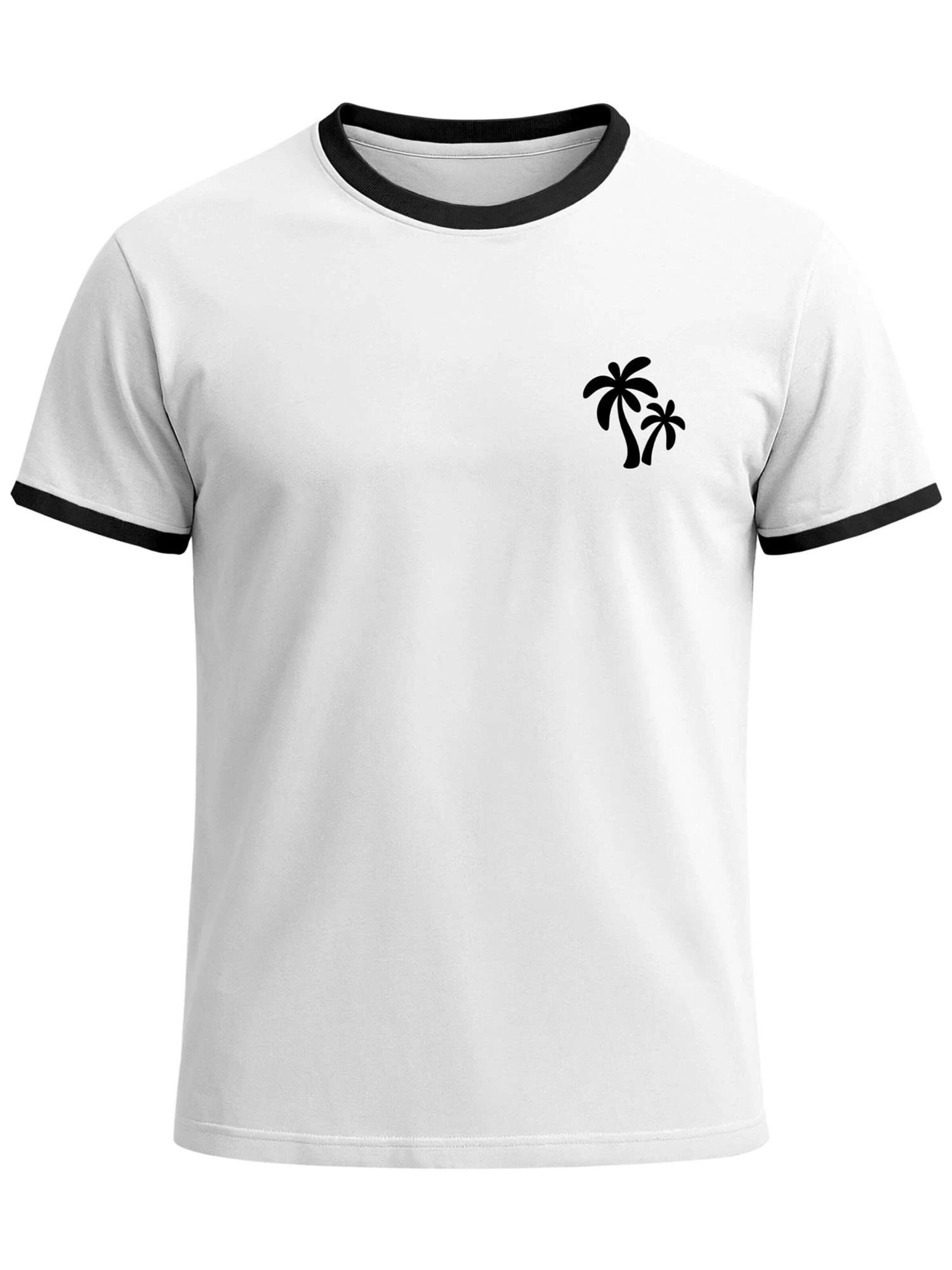 Neverless Shirt 'Logo Palmen' in White