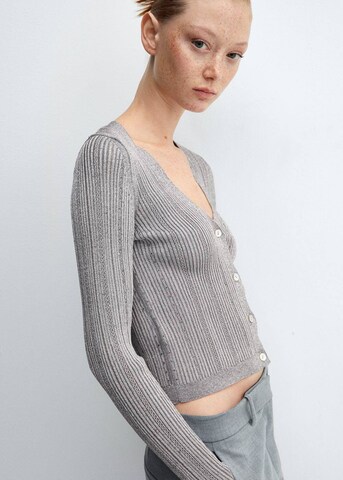 MANGO Knit Cardigan 'Aluminio' in Grey