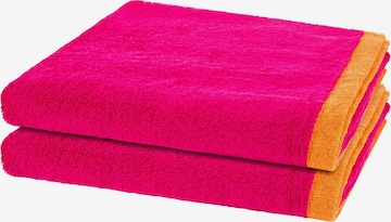 Cawö Handdoek 'Lifestyle Splash' in Roze: voorkant