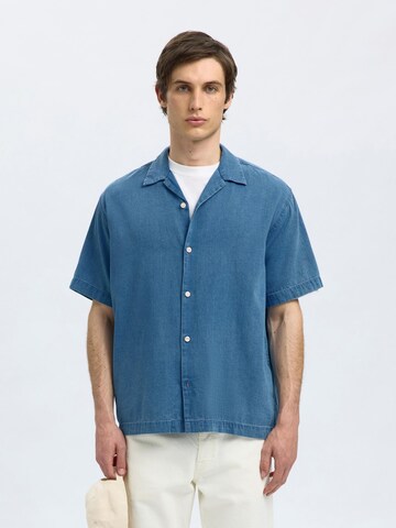 SELECTED Comfort fit Overhemd in Blauw: voorkant