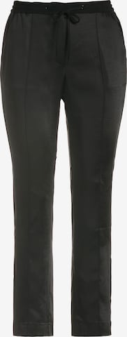 Ulla Popken Regular Pleated Pants in Black: front