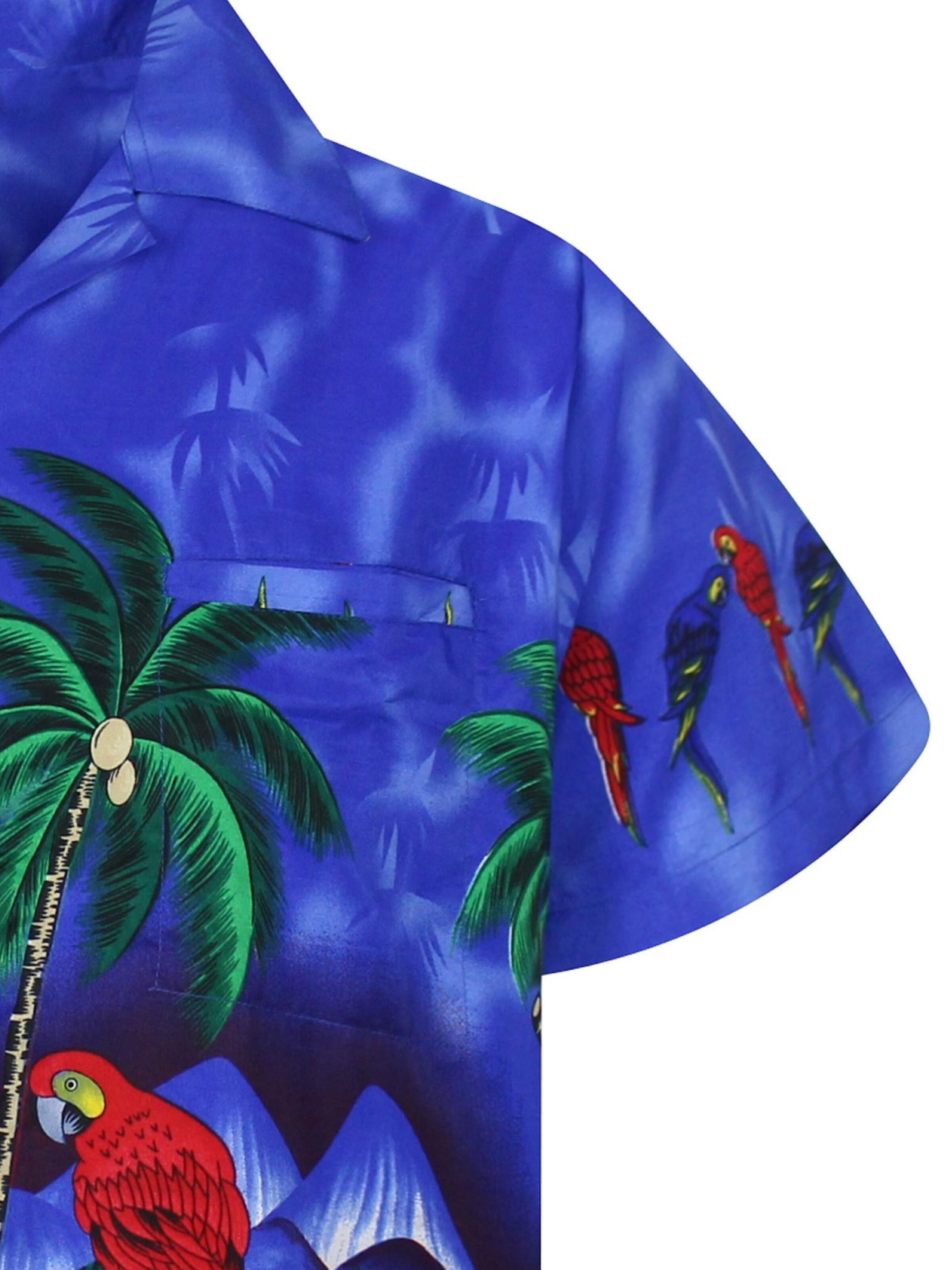 King Kameha Shirt 'Parrot'‌‌‌ in Blau