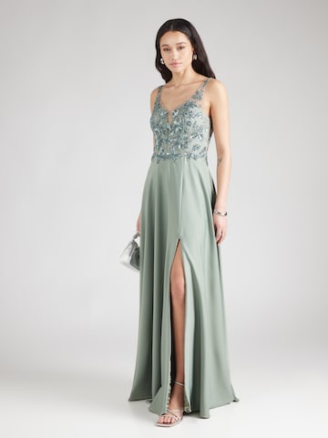 Unique Evening Dress in Green: front